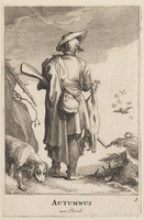 KG 03277
<br/>
Herfst: jager met haas
<br/>
<em>Bloemaert, Frederick (1614/17 -1669)</em>